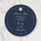 Minimal Navy Background White Gold Script Elegant  フェイバータグ (正面)