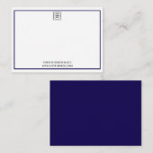 Minimal Navy Blue Business Logo Note Card ノートカード (正面/裏面)