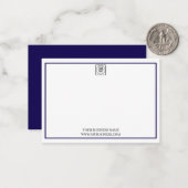Minimal Navy Blue Business Logo Note Card ノートカード (正面/裏面インサイチュ)