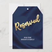 Minimal Navy Gold Wedding Reserved Seat Large Tag (裏面)