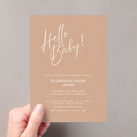 Minimal Neutral  Baby Shower Acrylic Invitation アクリル招待状 (インサイチュ (ポータブル))