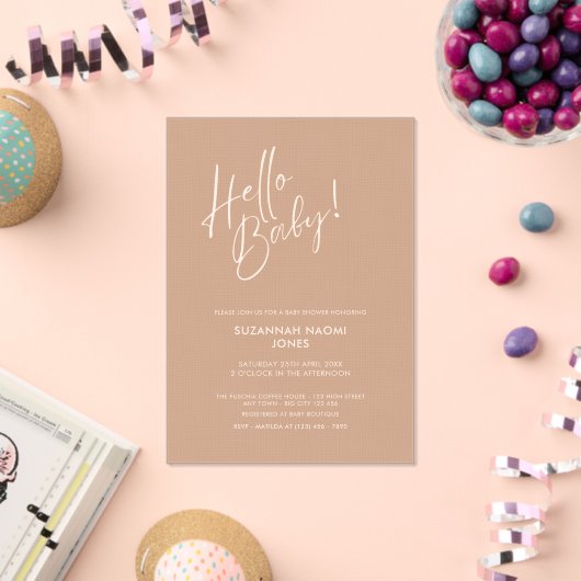 Minimal Neutral  Baby Shower Acrylic Invitation アクリル招待状 (インサイチュ (お祝い))