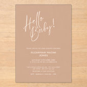 Minimal Neutral  Baby Shower Acrylic Invitation アクリル招待状 (正面)