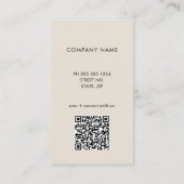 MInimal Neutral Business Logo QR Code Card 名刺 (裏面)