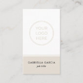 MInimal Neutral Business Logo QR Code Card 名刺 (正面)