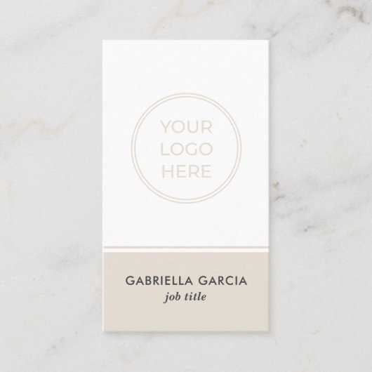 MInimal Neutral Business Logo QR Code Card 名刺 (正面)