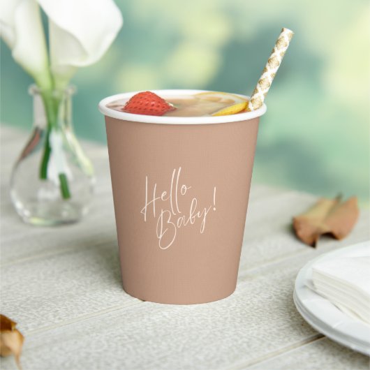 Minimal Neutral Hello Baby Paper cup 紙コップ (インサイチュ)