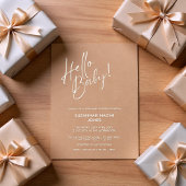 Minimal Neutral Modern Baby Shower Invitation 招待状