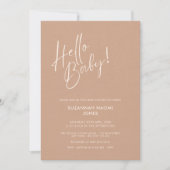 Minimal Neutral Modern Baby Shower Invitation 招待状 (正面)