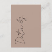 Minimal Neutral Typography Wedding Details エンクロージャーカード (正面)