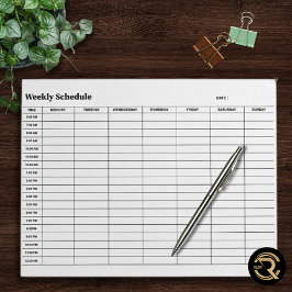Minimal Neutral Weekly Schedule ノートパッド