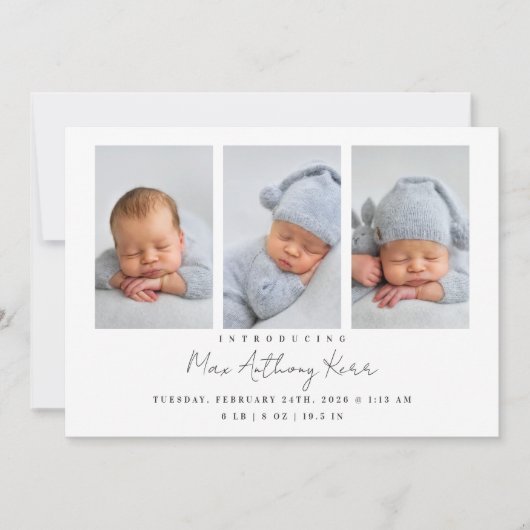 Minimal Newborn Announcement 招待状 (正面)