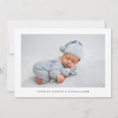 Minimal Newborn Announcement 招待状 (裏面)