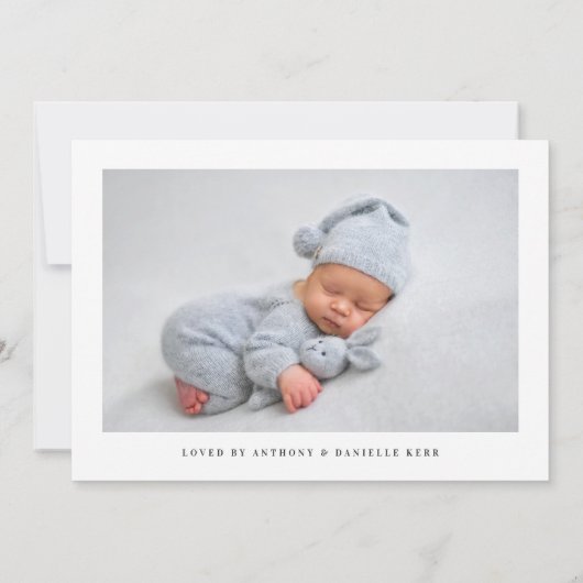 Minimal Newborn Announcement 招待状 (裏面)