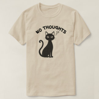 Minimal No Thoughts Cat Blank Expression Illustrat Tシャツ