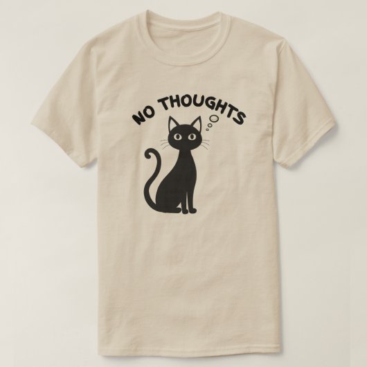 Minimal No Thoughts Cat Blank Expression Illustrat Tシャツ (デザイン正面)
