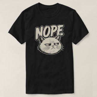 Minimal Nope Cat Mood Design Tシャツ