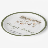 Minimal Nordic Christmas Script Family Name Plates ペーパープレート (アングル)