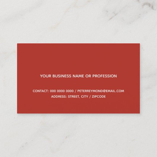 minimal of the minimalist brick-red 名刺 (裏面)