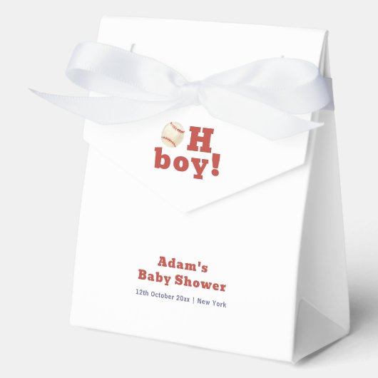 Minimal Oh Boy Slugger Baseball Sport Baby Shower  フェイバーボックス (正面)