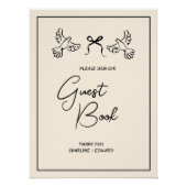 Minimal Olive and Blush Wedding Guestbook  ポスター (正面)