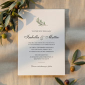 Minimal Olive Branch | Elegant 招待状