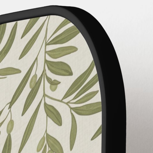 Minimal Olive Branch Pattern ピックルボールラケット (左詳細)