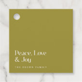 Minimal Olive Green Christmas Holiday Family Name フェイバータグ (正面)