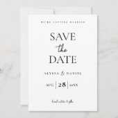 Minimal One Photo Modern QR code wedding website セーブザデート (正面)