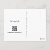 Minimal One Photo Modern QR code wedding website ポストカード (裏面)