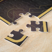 Minimal One-Stroke Mountain Ridge | Sunrise Line ジグソーパズル (側面)