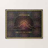 Minimal One-Stroke Mountain Ridge | Sunrise Line ジグソーパズル (横)