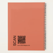 Minimal Orange Black Logo Motto Fitness Workout プランナー手帳 (裏面)