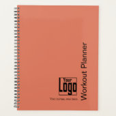Minimal Orange Black Logo Motto Fitness Workout プランナー手帳 (正面)