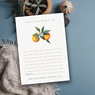 Minimal Orange Wildlife Advice For Mum's Baby Show エンクロージャーカード