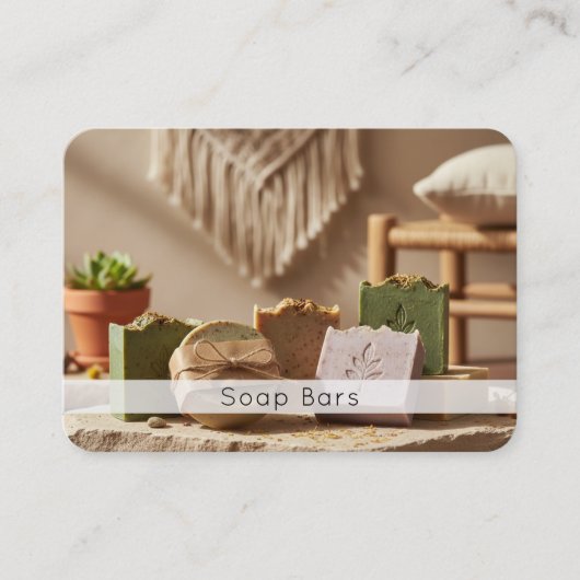 Minimal Organic Handmade Soap Brand QR Code Photo 名刺 (正面)