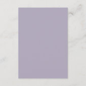 Minimal Pale Purple Modern Simple Wedding Details エンクロージャーカード (裏面)