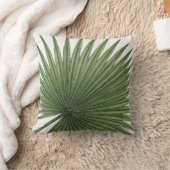 Minimal Palm Leaf Green Tropical Botanical  クッション (ブランケット)