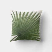 Minimal Palm Leaf Green Tropical Botanical  クッション (裏面)