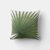 Minimal Palm Leaf Green Tropical Botanical  クッション (正面)