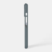 Minimal Palm Tree Pattern Blue Grey Tropical  iPhone 16ケース (左側面)