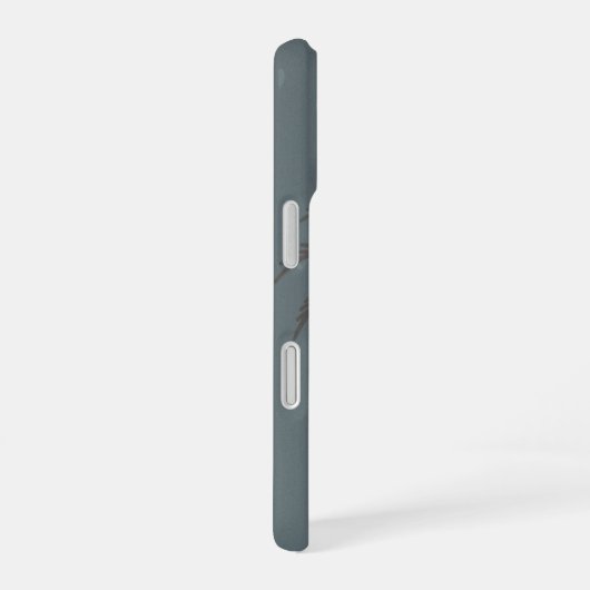 Minimal Palm Tree Pattern Blue Grey Tropical iPhone 16ケース (右側面)