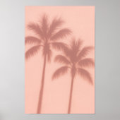 Minimal Palm Tree Shadows – Soft Coral Aesthetic ポスター (正面)