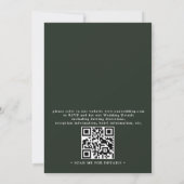 Minimal Palm Tree Tropical Beach QR Code Wedding 招待状 (裏面)