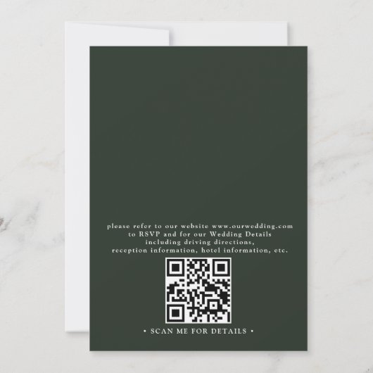 Minimal Palm Tree Tropical Beach QR Code Wedding 招待状 (裏面)