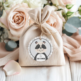 Minimal Panda Arrow Neutral Baby Shower フェイバータグ