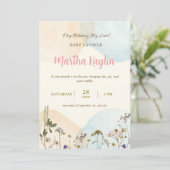 Minimal Pastel Baby Shower Invitation 招待状 (スタンド正面)