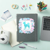 Minimal Pastel blue chihuahua Silhouette sticker シール (iPadカバー)