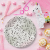 Minimal Pastel Boho Botanical Paper Plate ペーパープレート (パーティー)