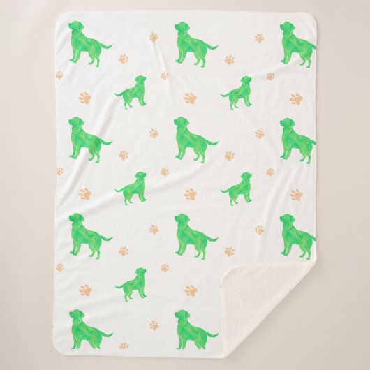 Minimal Pastel green labrador retriever blanket シェルパブランケット (正面)